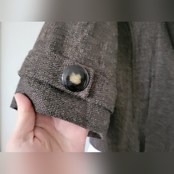 Tribal | NWOT Brown Tweed Moto Style 3/4 Sleeve Crop Jacket (SIZE 4) - Picture 7 of 10